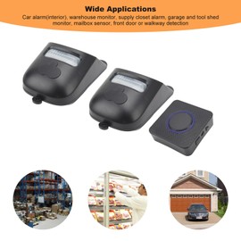 Long Range Solar Wireless Driveway Alarm Outdoor Motion Sensor Security Alarm System with 1 Receiver and 2 Detectors
