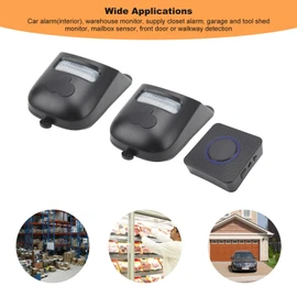Long Range Solar Wireless Driveway Alarm Outdoor Motion Sensor Security Alarm System with 1 Receiver and 2 Detectors