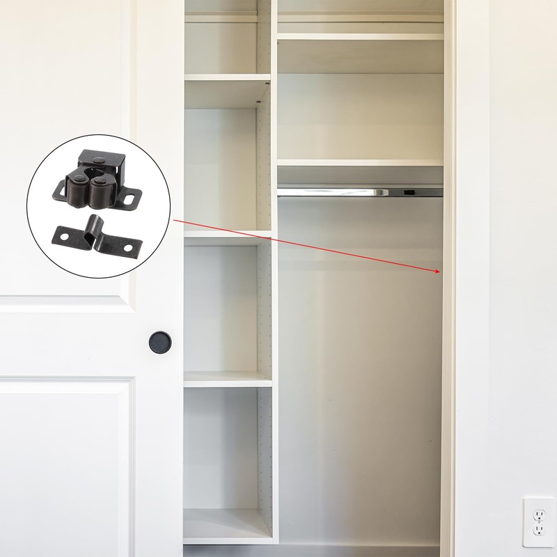 PATIKIL Cabinet Latch Double Roller Catch, 2 Pcs Stainless Steel