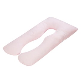 HOMESJUN Pregnancy Pillows for Sleeping, U Shaped Full Body Pillow 55 Inch, Maternity Pillow Support for Belly, Back, Legs and Hip with Removable Cover, Pink