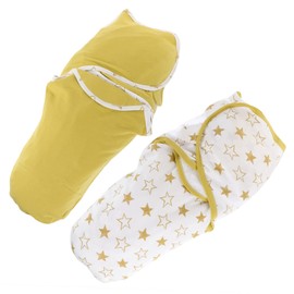IWOWHERO 2pcs Swaddle Sack Lightweight Wrap Newborn Sleeping Warm Easy to Wash for Crib and Bath Use Ginger Months