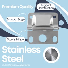 4 Packs Cooler Stainless Steel Hinges for Coleman,Coolers Replacement Parts for Coleman 5235 5250 5286b 6262 6270,Camping Coolers Accessories with Screws Set