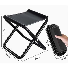 SLTG2020 Portable Folding Camping Stool, Lightweight Aluminum Frame, Black Oxford Fabric, 10.2 x 10.2 x 11 inches