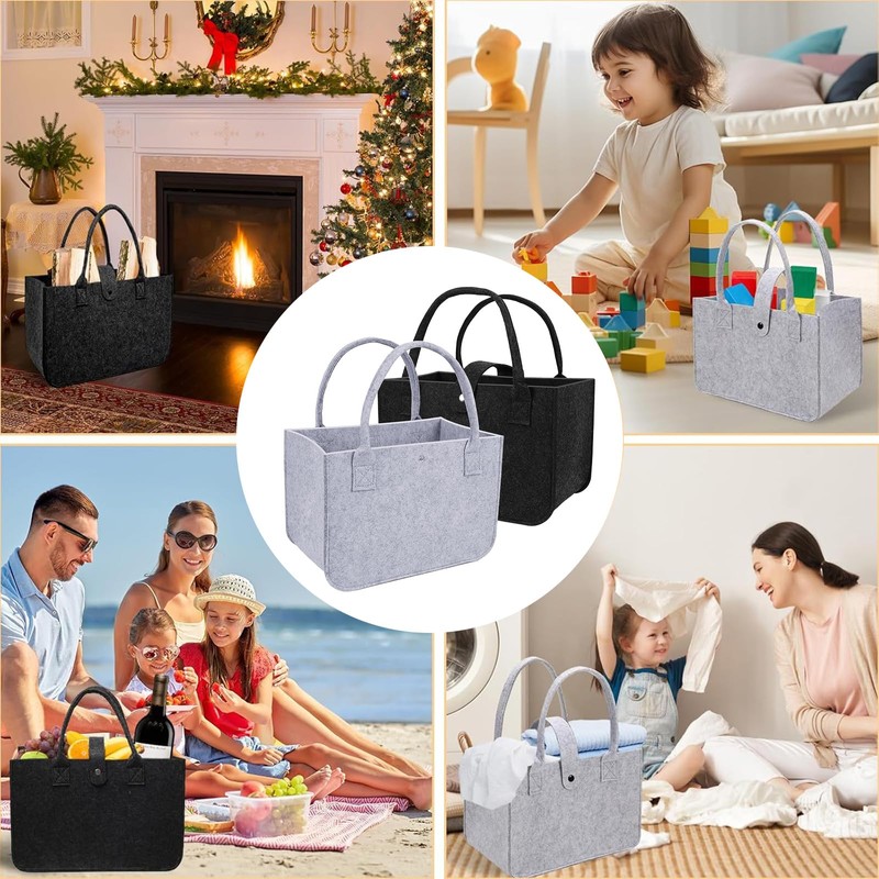 Felt Shopping Bag, Pack of 2, Felt Bag, Shopping Bag,