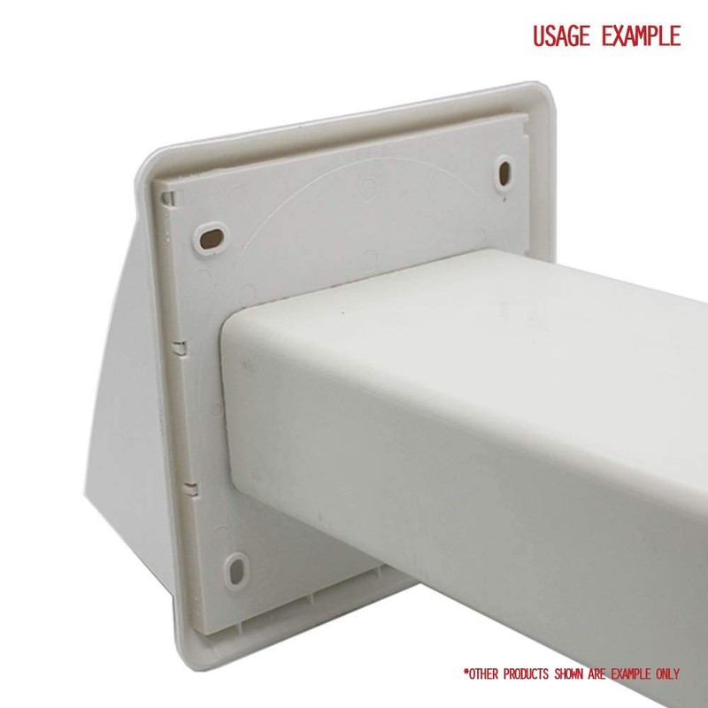 Kair White Cowled Outlet Grille 155mm External Dimension Wall Vent