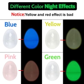 NGUP 36 PCS 2.4” Glow in The Dark Easter Eggs Plastic Easter Eggs for Party Favors Basket Stuffers Luminous Fillable Empty Egg for Easter Hunt Supplies