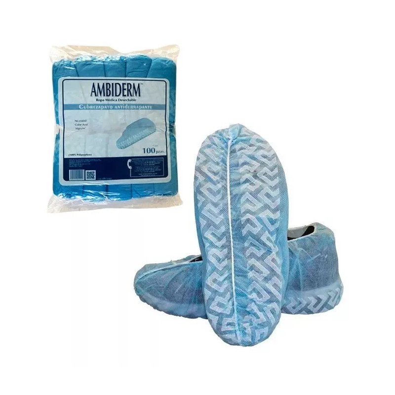 Ambiderm Cubrezapatos Desechable, Antiderrapante Ambiderm 100 Pzas