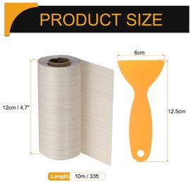 HARFINGTON Wood Grain Repair Tape 4.7 Inch x 33ft Self Adhesive Repair Patch Tape Simulated Wooden Floor Tapes with Plastic Scraper for Tables Doors Windows Furniture, White Maple