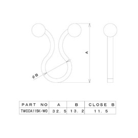 tekunobeinzu Twist and Clips (Inner Diameter 11.5 mm) 20 Pcs/pack twcca115 K – W0 – 20