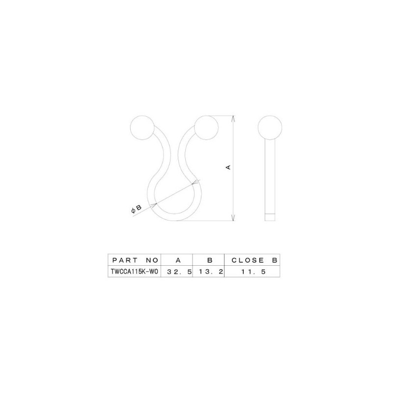 tekunobeinzu Twist and Clips (Inner Diameter 11.5 mm) 20 Pcs/pack