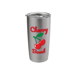 Cherry Bomb Retro Vintage Old Style Stainless Steel Insulated Tumbler