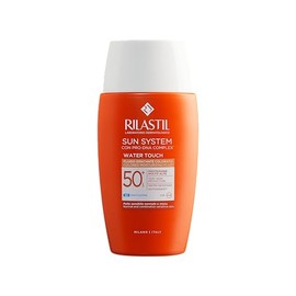 Rilastil Sun System Fotoprotector Water Touch Spf50 con Color, Protector Solar Facial Ligero de Base Acuosa, Resistente al Agua, Con cido Hialurnico  