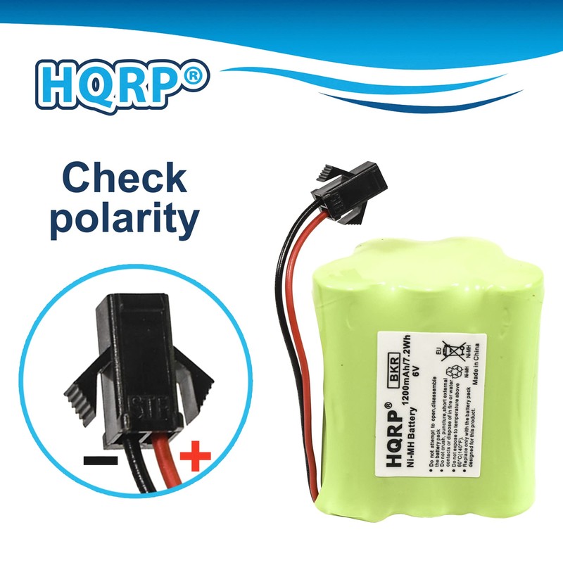 HQRP 6V Battery SM-2P Plug for Harbor Frieght Solar Light,