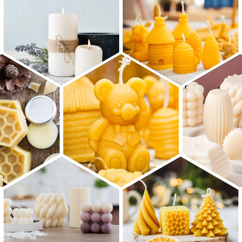 FROKO White Natural Beeswax Pellets 1LB, Organic Beeswax, Beeswax for