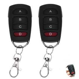 2 Pcs Garage Door Remote Control, Universal Garage Door Remote Key Fob 433Mhz Remote Controls, Wireless Cloning Electric Garage Opener Copy Remote Control Keychain 433 MHz Duplicator with 4 Button