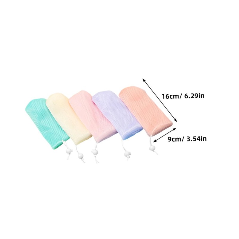 Baluue 5Pcs Exfoliating Soap Saver Bags Mesh Pouches for Foaming