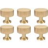 RZDEAL 6pcs Solid Brass Cabinet Knobs Pulls Cabinet Drawer Dresser
