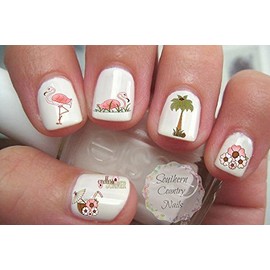 40 Summer Flamingo Nail Art Decals