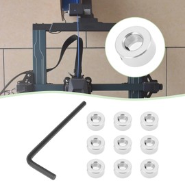 Create idea 10pcs 5mm Shaft Lock Collars T5 Lead Screw Lock Rings 3D Printer Stainless Steel Screw Fixing Ring with Hexagonal Wrench Silver