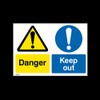 Danger Keep Out Plastic Sign with 4 Pre-Drilled Holes (MISC111)