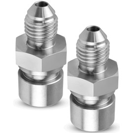 2Pcs 4AN Male to M10x1.0 Metric Inverted Flare Female Brake Line Adapter Fitting Fit for Brake Lines Clutch Lines Turbocharger Oil Supply Oil Pressure Coolant and Power Steering Systems