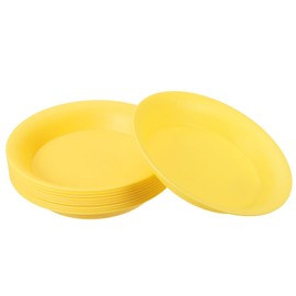 PATIKIL 4 Inch Plant Saucer Tray, 10 Pack Plastic Drip Tray Round Collects Excess Water Flower Pot Drainage Trays for Heavy Indoor Outdoor Pans, Yellow