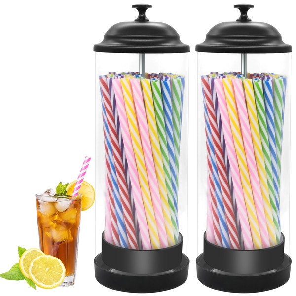 Straw Holder, HYLEBOR 2 Pack 11.81 inch Straws Dispenser for