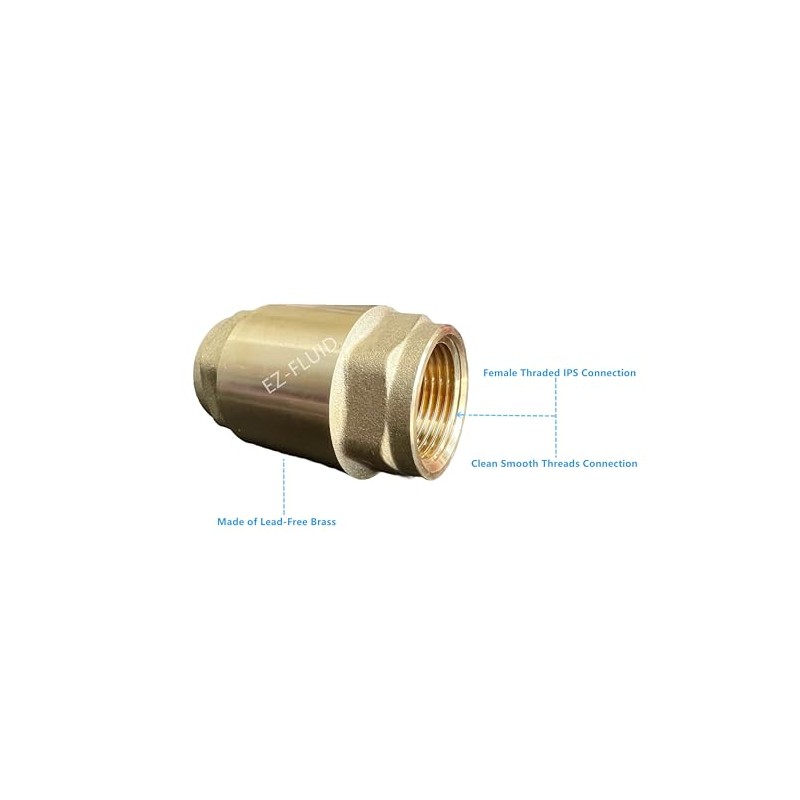 (1Pc) EZ-Fluid 1/2" IPS Thread Female Heavy Duty Brass In-Line
