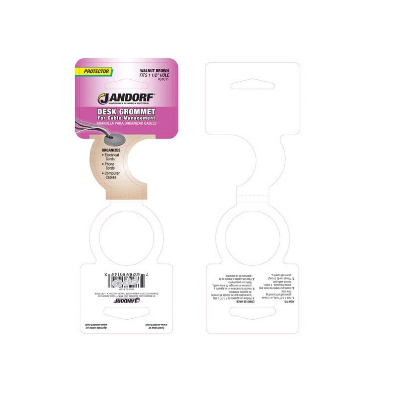 Grommet Desk Wal Brn 1-1/2in