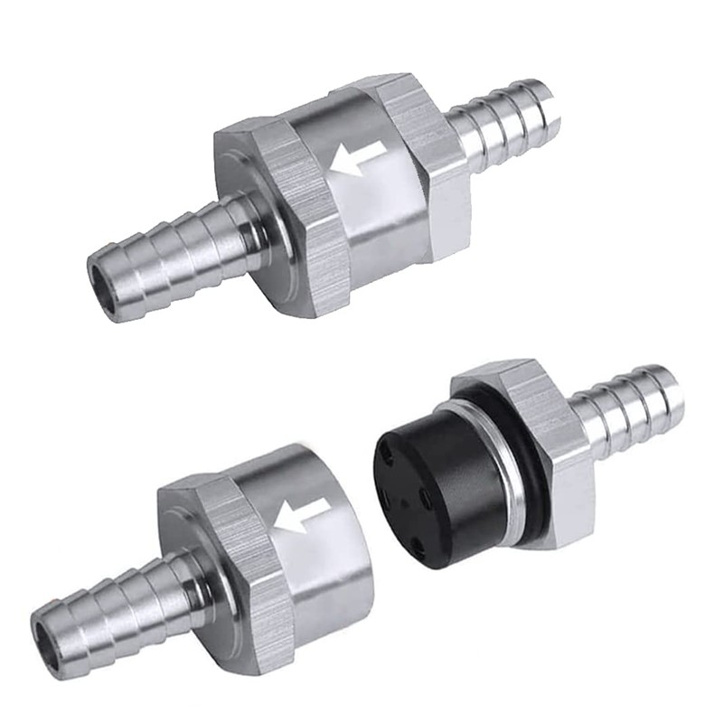 Gasea 2pcs 10mm 3/8'' One Way Aluminium Alloy Fuel Non