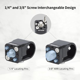 Nitze 15 mm Rod Clamp Adapter, 15 mm Rod Clamp Aluminium Alloy with 1/4 Inch Screw and 3/8 Inch Screw Interchangeable for Camera Rigs, Camera Cage - N82C