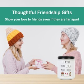Gifts for Women, Best Friends Housewarming Birthday Gifts, Wish You Lived Next Door Gift for Sisters, Besties, Unique Friendship Present for Women, Funny Lavender Candles for Her