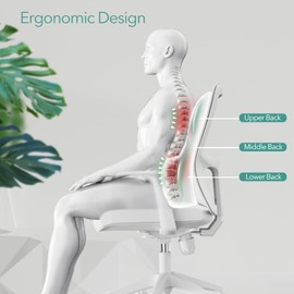 SHAKERINO Lumbar Support Pillow for Office Chair – Back Support for Office Chair with All-Season Memory Foam & Anti-Slip Silicone Base, Lower Back Relief