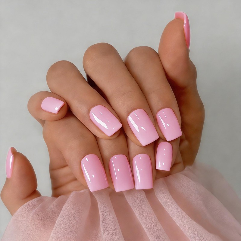 SXVME Uñas postizas acrílicas naturales con pegamento para mujer, uñas