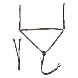 Exion Designer Horse Breastplate with Loop for Girth Attachment and Wither with Running Attachment for Horse Neck | English Leather Horse Elastic Breastplate