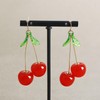 3D Cherry Dangle Earrings for Women Red Cherry Fruit Drop