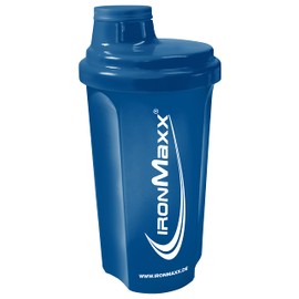 IronMaxx Eiweiß Shaker - Dunkelblau Blickdicht 700ml | Proteinshaker mit Drehverschluss, Sieb & Mess-Skala | auslaufsicher, spülmaschinengeeignet & frei vom Weichmacher BPA & DEHP