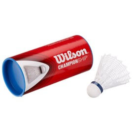 Salomon Wilson Badminton Nylon Federbälle Championship 3er Dose 78 (medium) WHI, Weiss