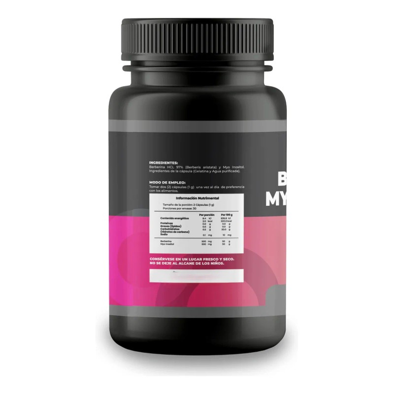 Berberina Myo Inositol 180 Cpsulas Sabor Sin Sabor