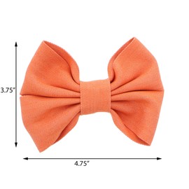 Girls 4.75 inch wide Denim Bow Clip - Rust