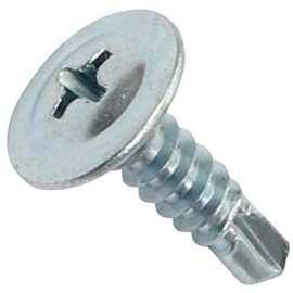 AERZETIX - C44675 - Set of 100 self-drilling self-drilling screws Ø4.2x16 mm with large lens head - with PH cross slot - made of galvanised steel - fixing sheet metal gutters - colour silver