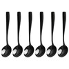 Uumitty 12 Pieces Round Soup Spoons Stainless Steel, Black Table