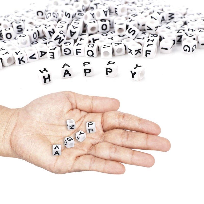 700PCS White Letter Beads Alphabet Beads for Jewelry Making DIY