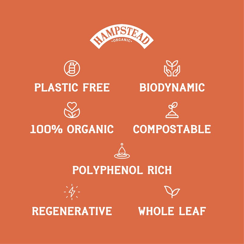 Hampstead Organic English Breakfast Loose Tea Pouch 100 g (Pack