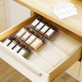 LYBHWBF Spice Drawer Organizer 3 Tier- 2 Pack Clear Acrylic Drawer Seasoning Organizer Expandable From 7.5' to 15'' Kitchen Spice Rack Organizers and Storage for Drawer (Jars not included)