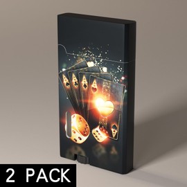 2 Pack Black Gold Poker Windproof Flame Adjustable Lighter,Cool,Jet Torch Flame Lighters,Butane Refillable Torch,BBQ Candles Camping (No Butane Fuel)