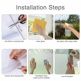 RockRose Privacy Window Film Stone Window Cling 3D Decorative Stained Glass Window Vinyl Static Cling Non-Adhesive Window Decals for Home or Office 35.4" x 78.7"