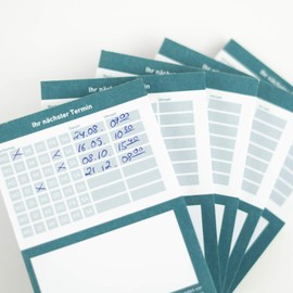 Appointment Pad Appointment Pads Appointment Notes for Doctors, Beauticians, Hairdressers & Co 50 Sheets per Pad (Blue, Pack of 20)