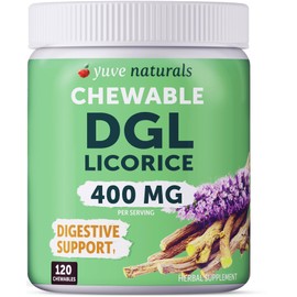 Chewable Ultra-Pure DGL Licorice Tablets 4000 mg - Stomach, Gut & Intestinal Relief - Natural Acid Reflux Formula - 10:1 Deglycyrrhizinated Licorice Root Extract - 120 Chewables