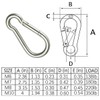 MYUYONG 6 PCS 304 Stainless Steel Carabiner Spring Snap Hook，Silver